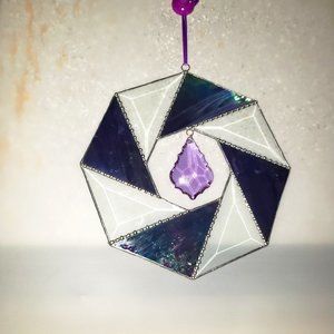 Handcrafted Purple Stained Glass Sun Catcher